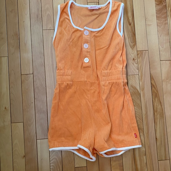 Hammies terrycloth romper in orange. Size 30 - Picture 3 of 4